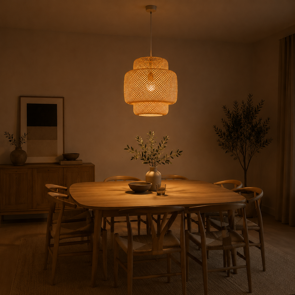 Aki — Suspension rotin minimaliste
