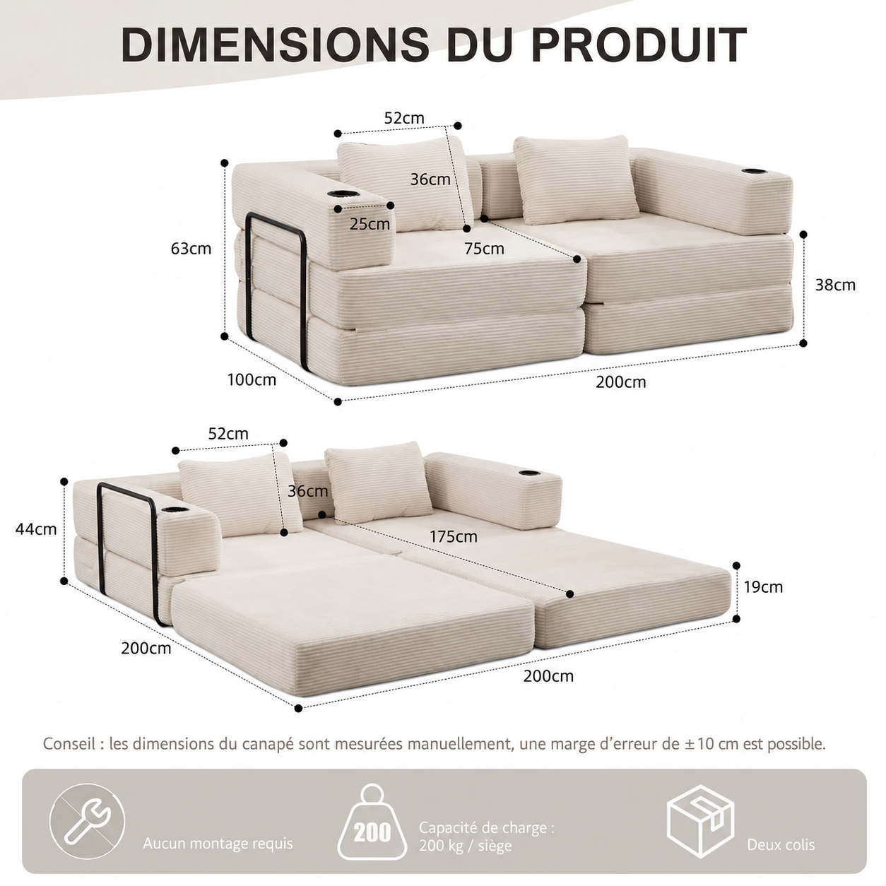 Canapé Modulable | Nova édition Sable
