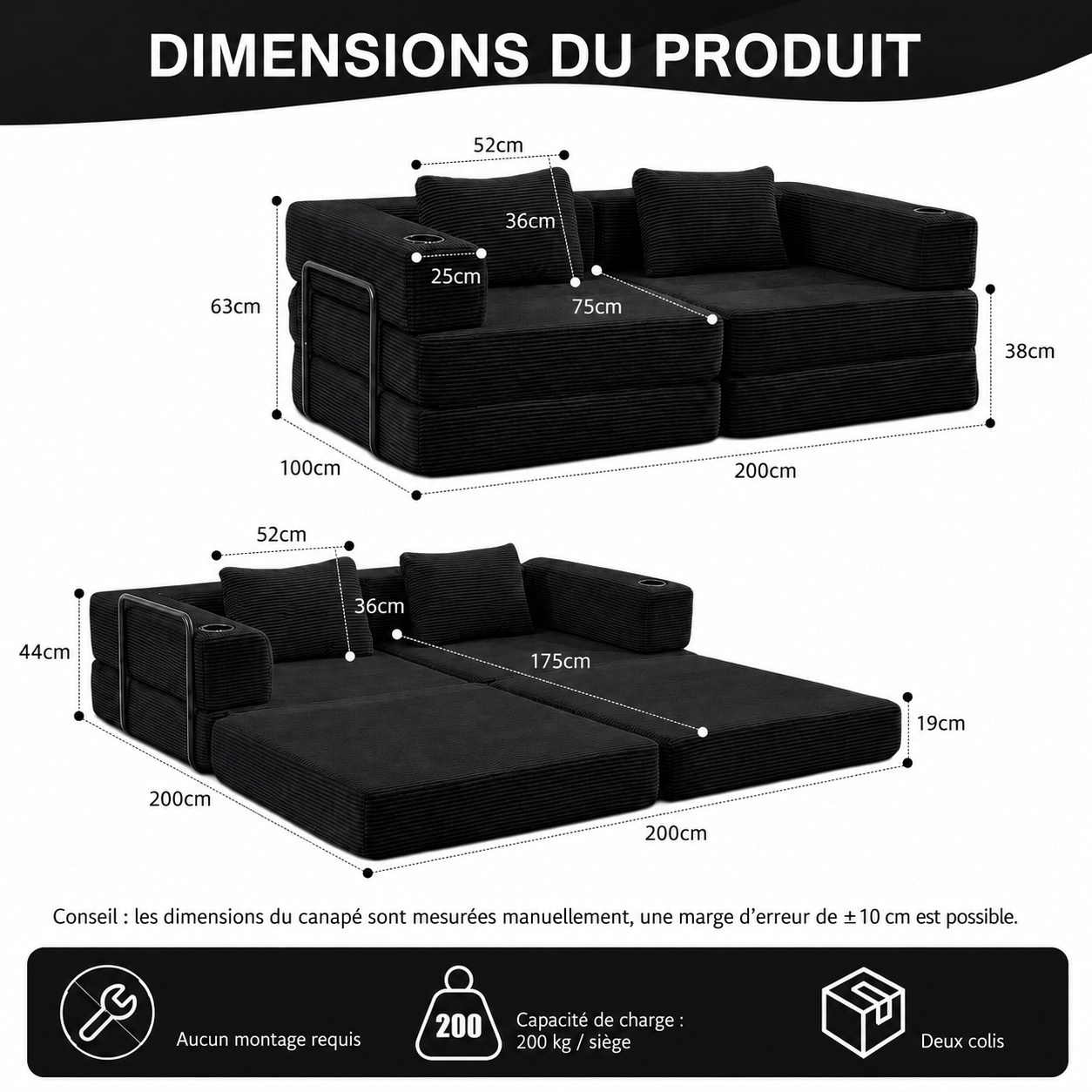 Canapé Modulable | Nova édition Obsidienne