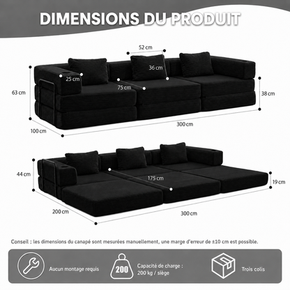 Canapé Modulable | Bella  édition Obsidienne
