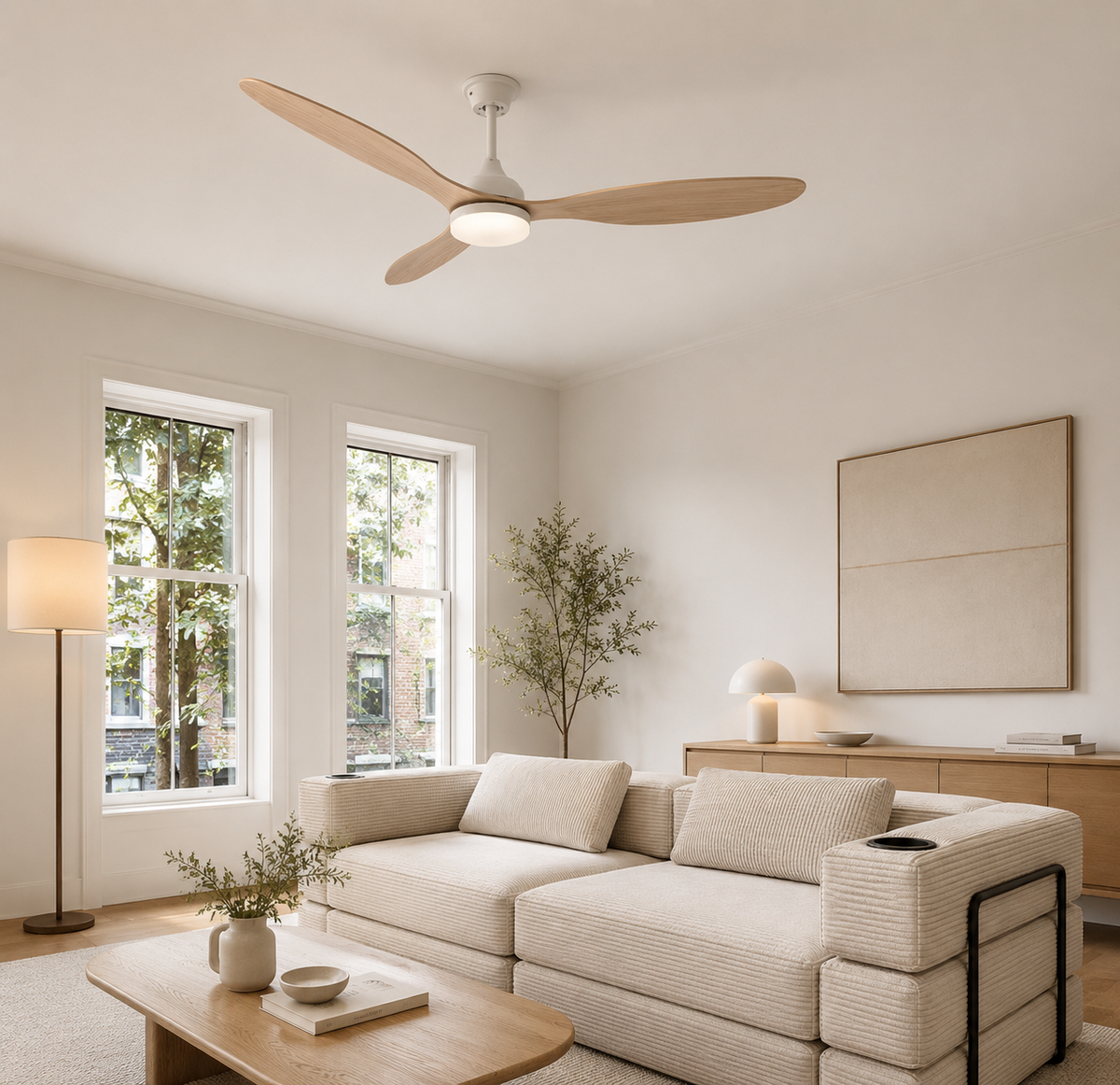 Velia - Ventilateur de plafond 52 pouces LED avec télécommande
