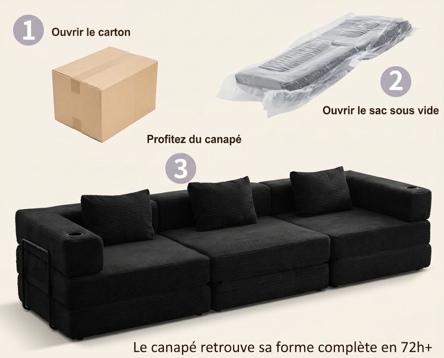 Canapé Modulable | Bella  édition Obsidienne
